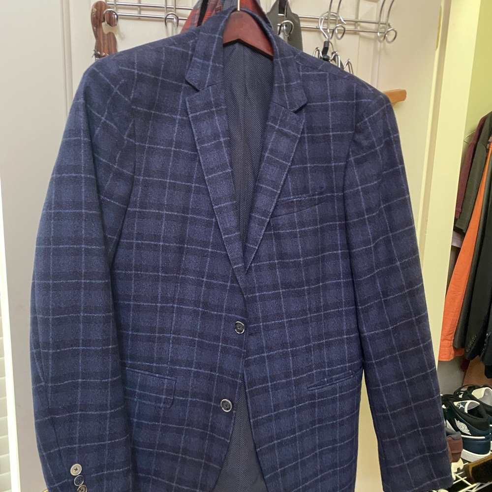 Angelica Blue and Black Sport Coat with Timeless Elegance